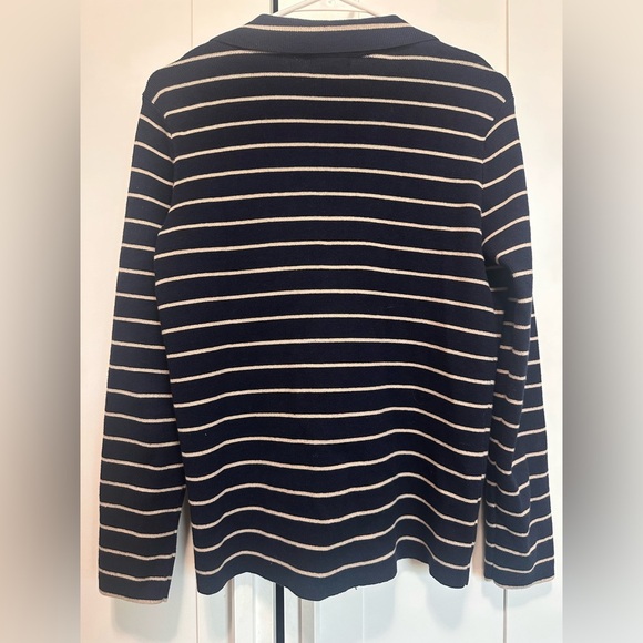 Halogen Navy and Cream Striped Cardigan size S - Picture 6 of 12